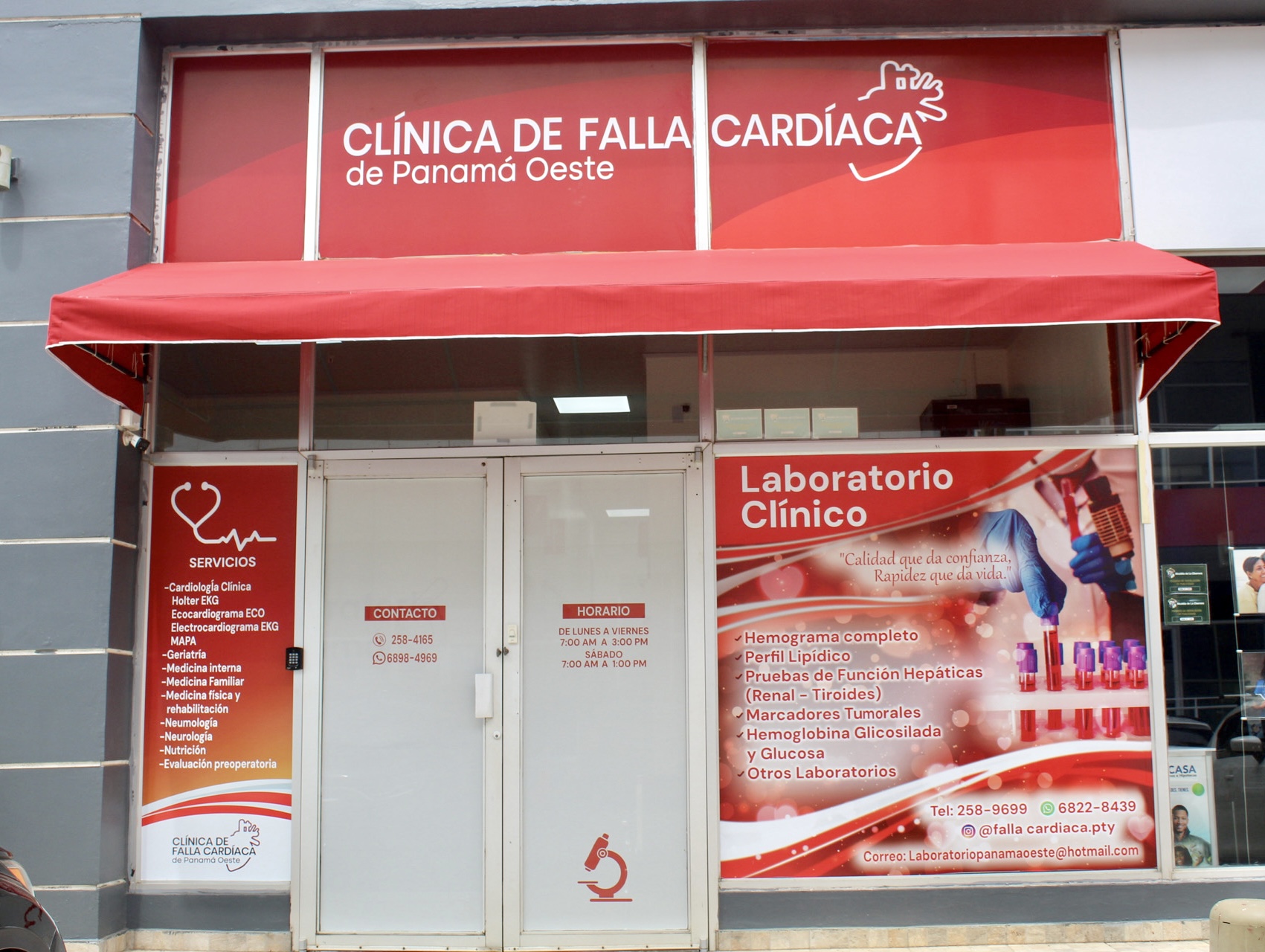 Fachada exterior · Clínica de Falla Cardíaca · La Chorrera